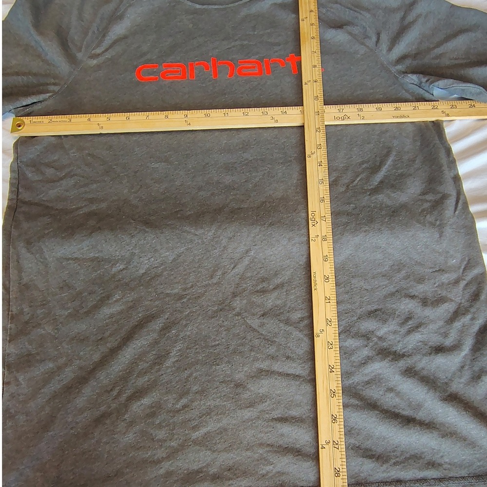 Carhartt Force T-Shirt Mens L Tall Gray Excellent Relaxed Fit Short Sleeve Logo